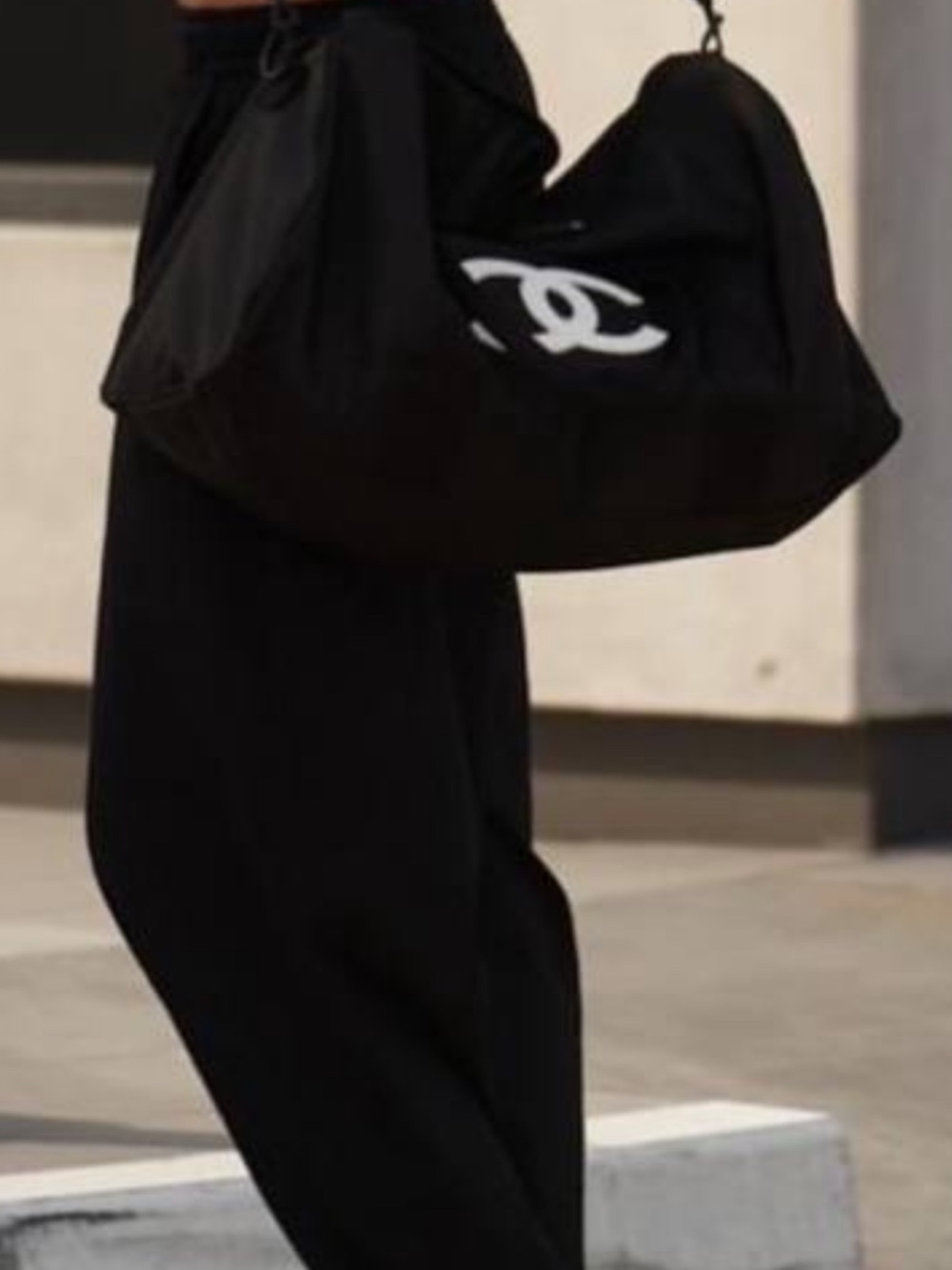 Chanel Black Canvas Shoulder Bag - Picture 2 of 10